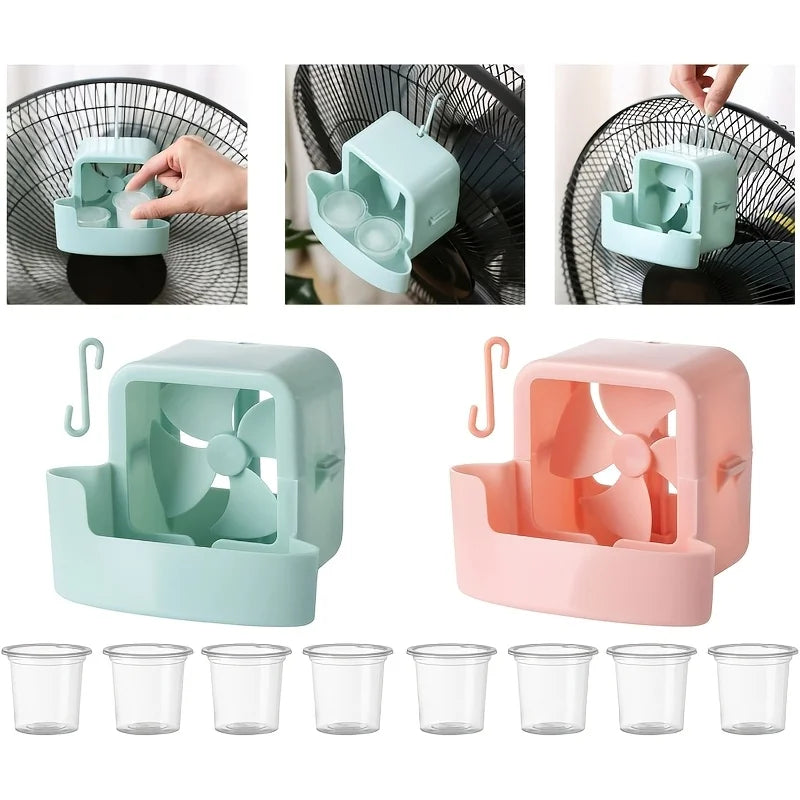 Portable Ice Mist Fan Cooler – Hook Mount, No Battery Needed