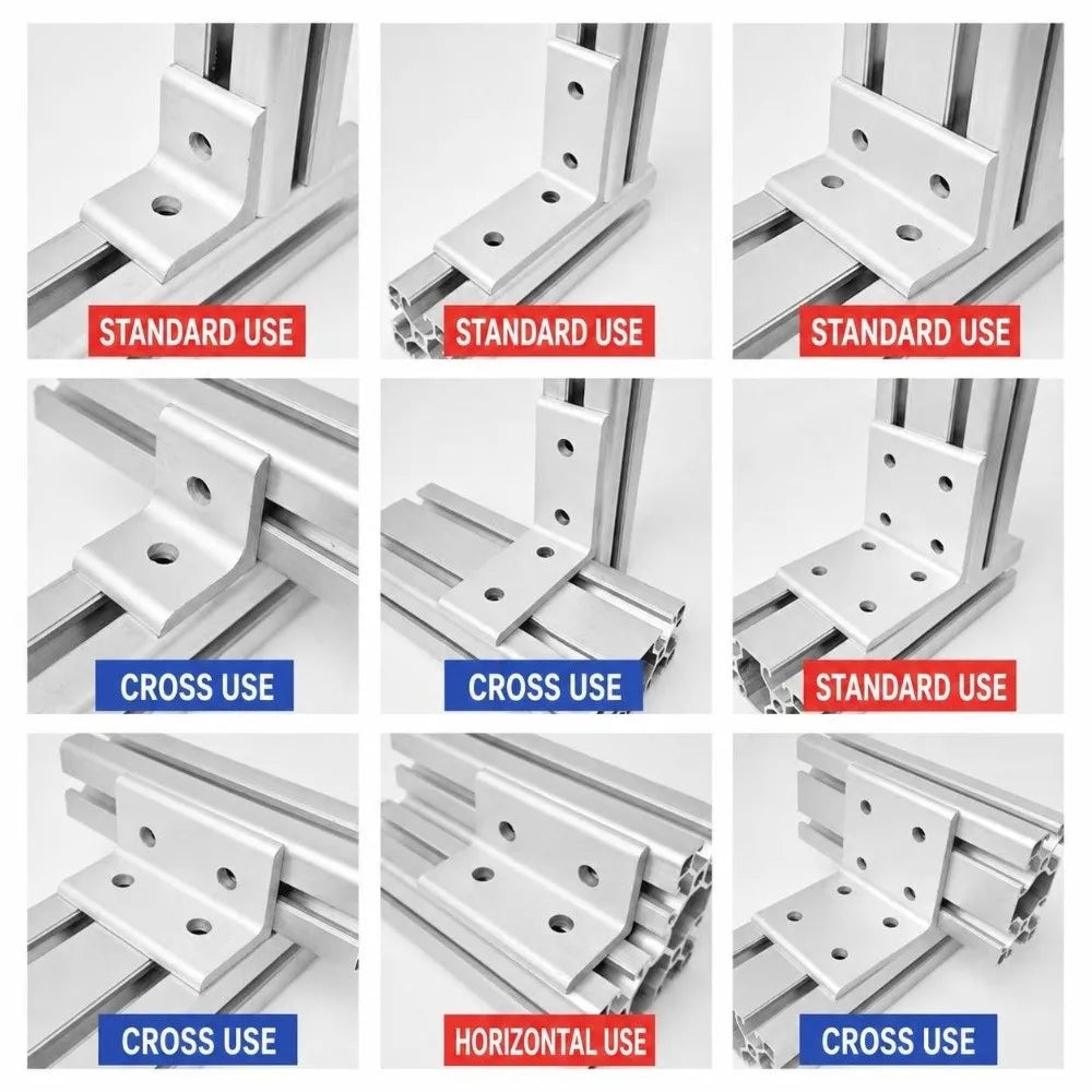 90° Aluminum Angle Bracket Flat Right Angle Connector Alloy