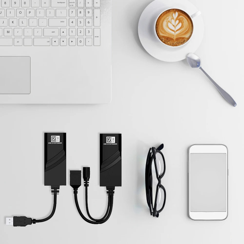 USB 2.0 to RJ45 Ethernet Extender – 100m Range, Plug & Play