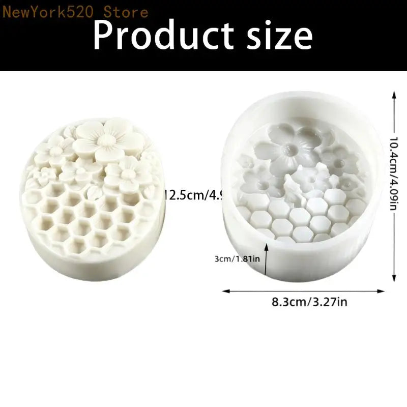 3D Flower Oval Silicone Soap Mold for Handmade Crafts