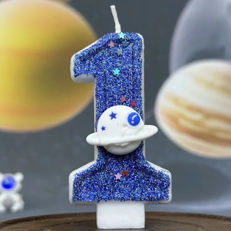 Number Birthday Candles Planet Universe Cake Topper