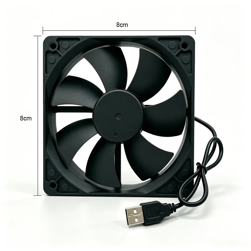 USB 5V Silent Cooling Fan 80mm & 120mm – Router TV Box PC