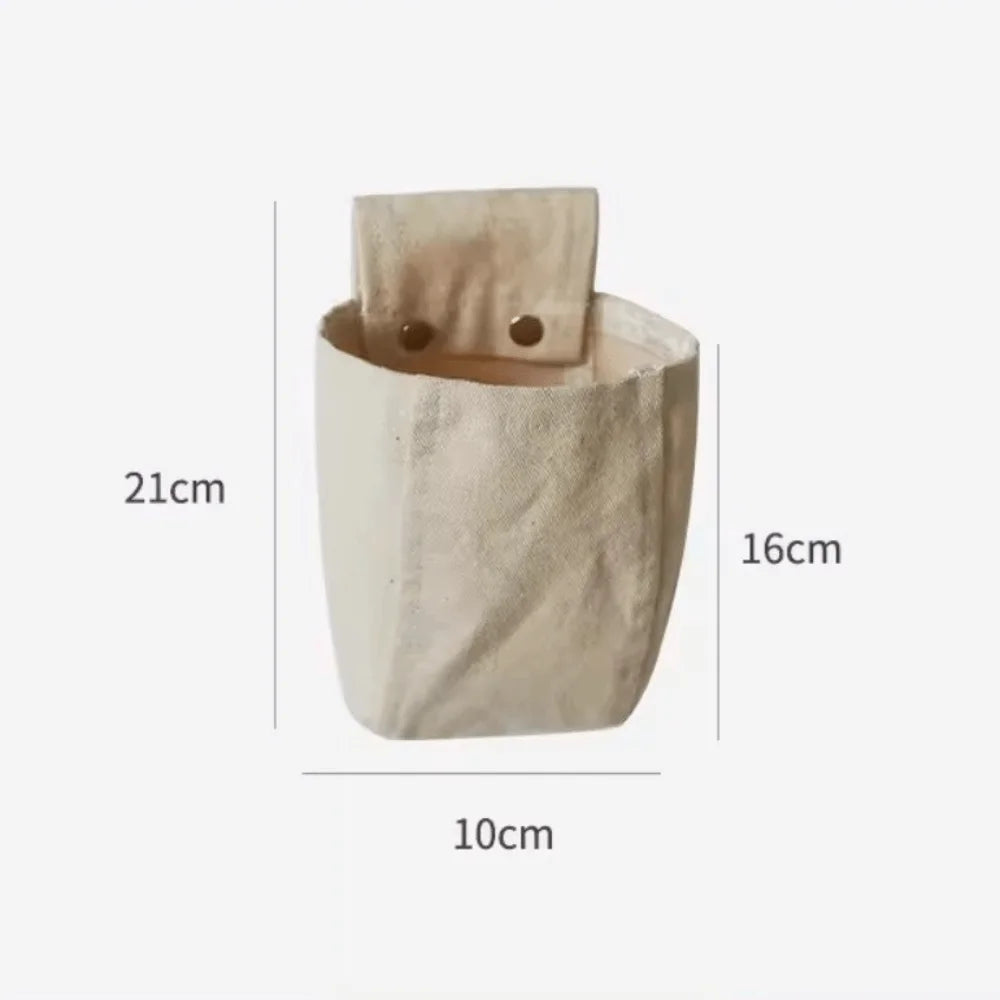 Wall Mounted Multi-Pocket Cotton Fabric Hanging Storage Bag