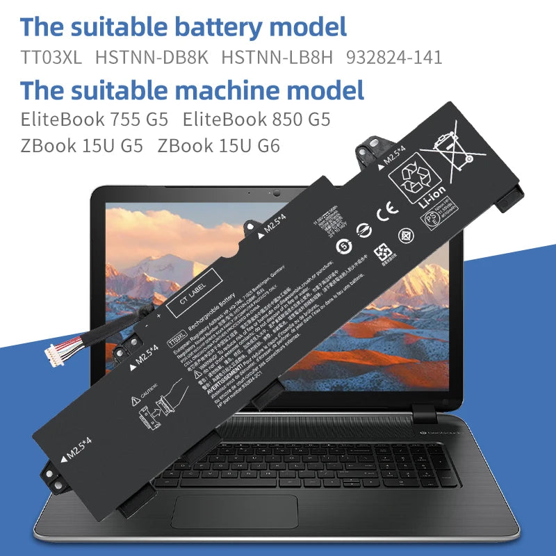 SUOZHAN TT03XL Battery HP EliteBook 755 850 G5 G6 ZBook 15U