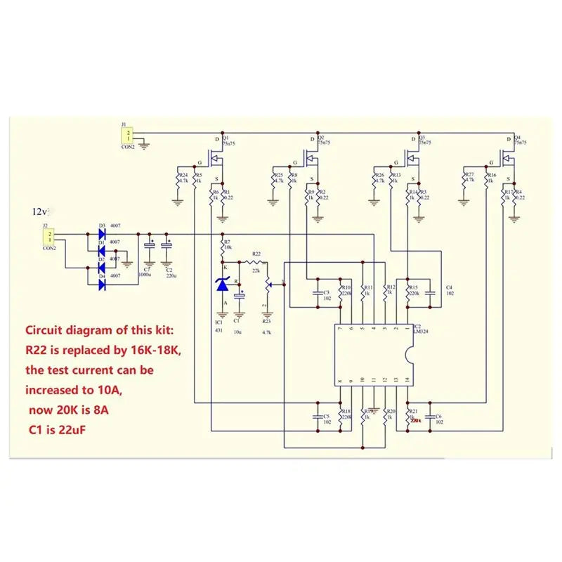 150W 10A DIY Battery Capacity Tester – Constant Current Load Kit