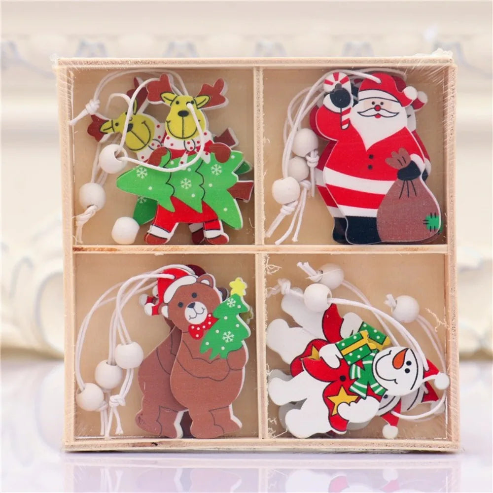 Wooden Christmas Ornaments – Gingerbread Man & Gnome Pendants