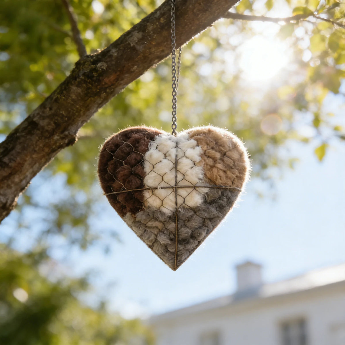 Handmade Heart Bird Nesting Holder – Refillable Cotton Fiber