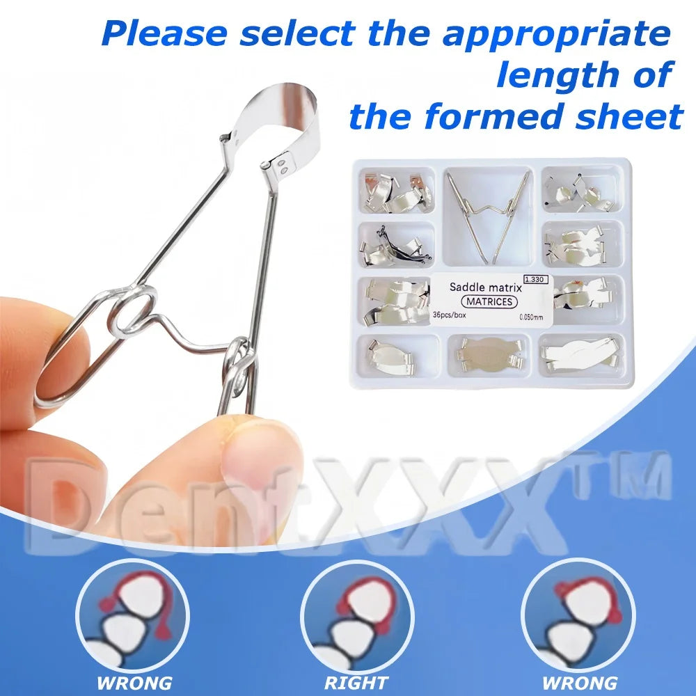 36Pcs Sectional Matrix System – Steel Bands & Separating Rings