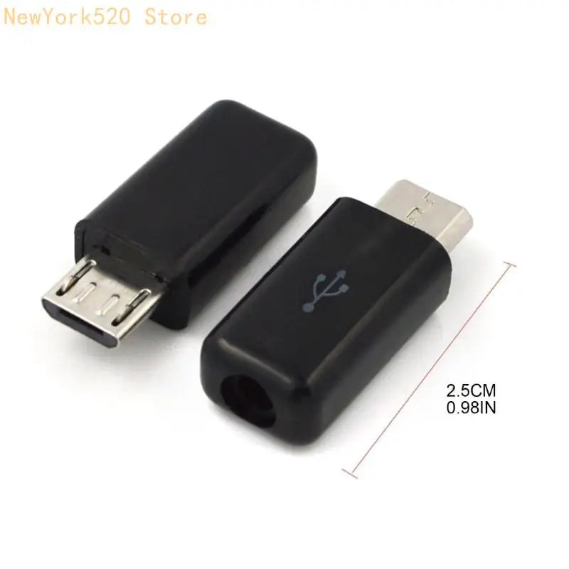 10-Pack USB 2.0 Male Welding Plug 5-Pin Black Cover