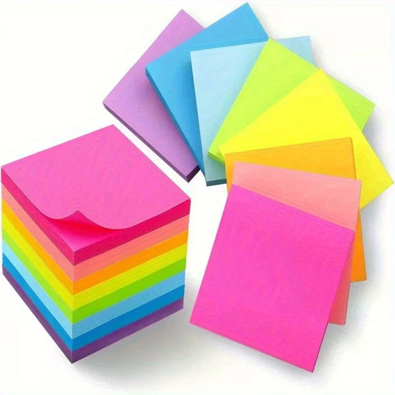 300pc Neon Sticky Notes Self-Adhesive – Office, School & Home