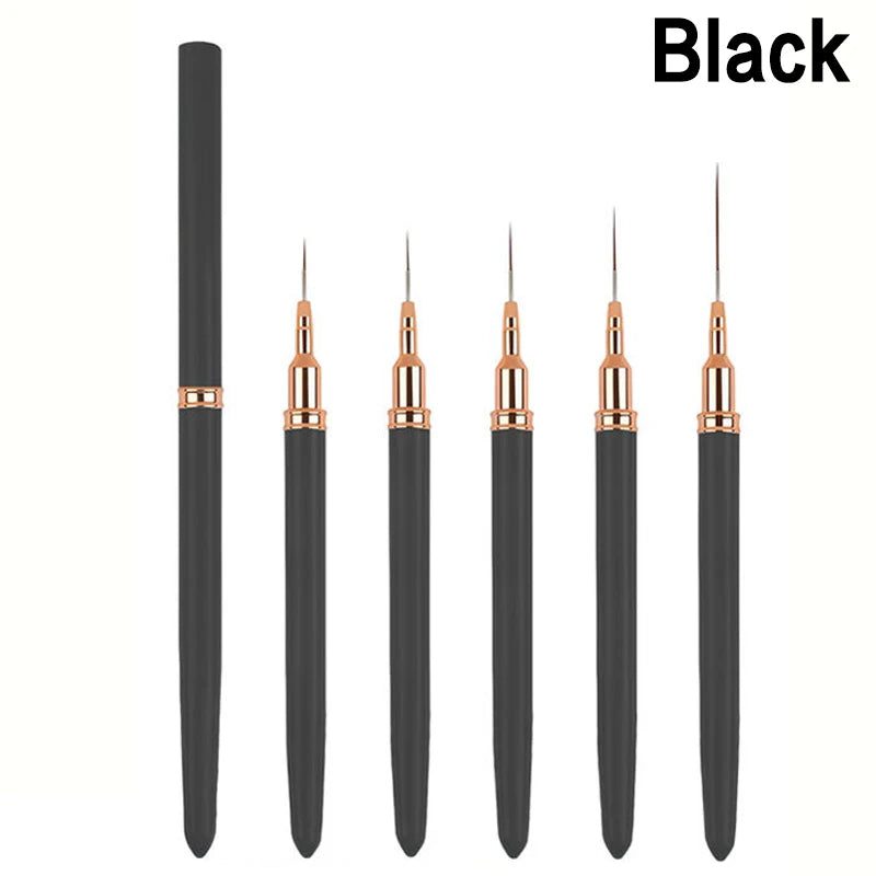 5-Pc Nail Art Liner Brush Set – Striping & Gel Design