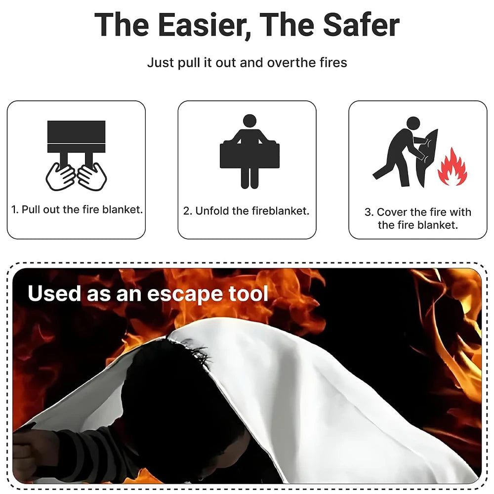 VIBE Emergency Fire Blanket 1M–2M | Kitchen & Home Safety