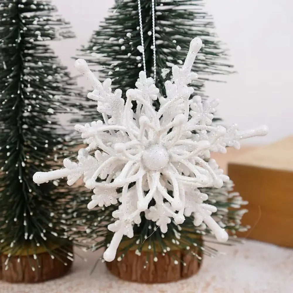3D Acrylic Ice White Snowflake Christmas Ornaments – Set of 3