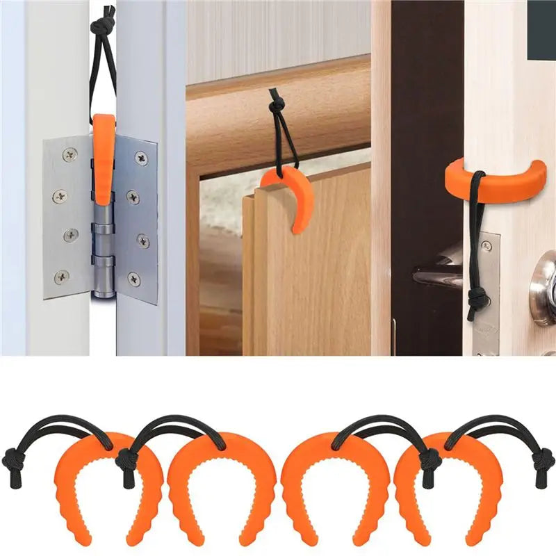 8-Pack First Responder Door Stops – Orange TPU Wedge Jammers