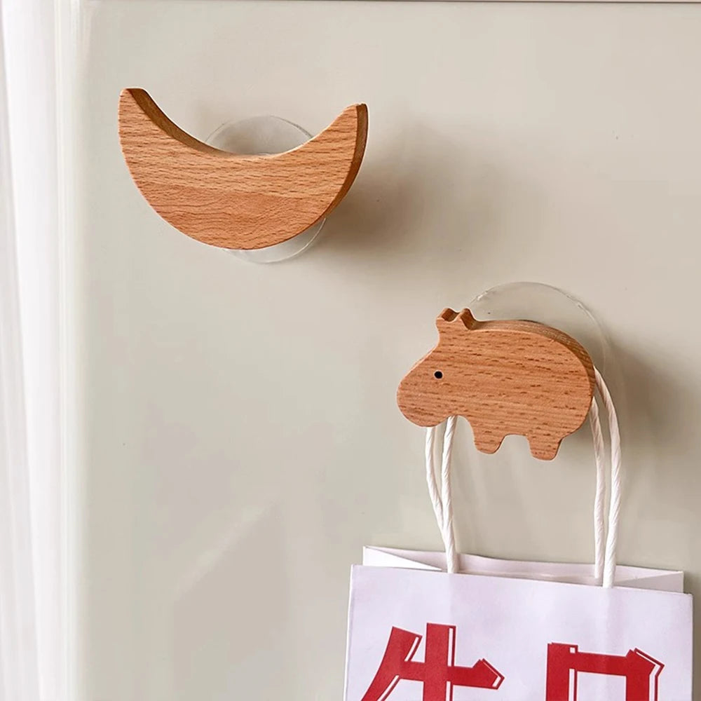 Wooden Animal Wall Hook – Coat Rack, Hat & Key Hanger