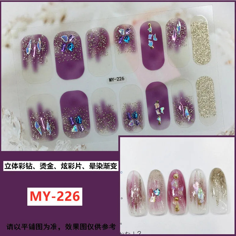 Summer Nail Art Stickers – 14-Tip Full Cover Gel Film Decals