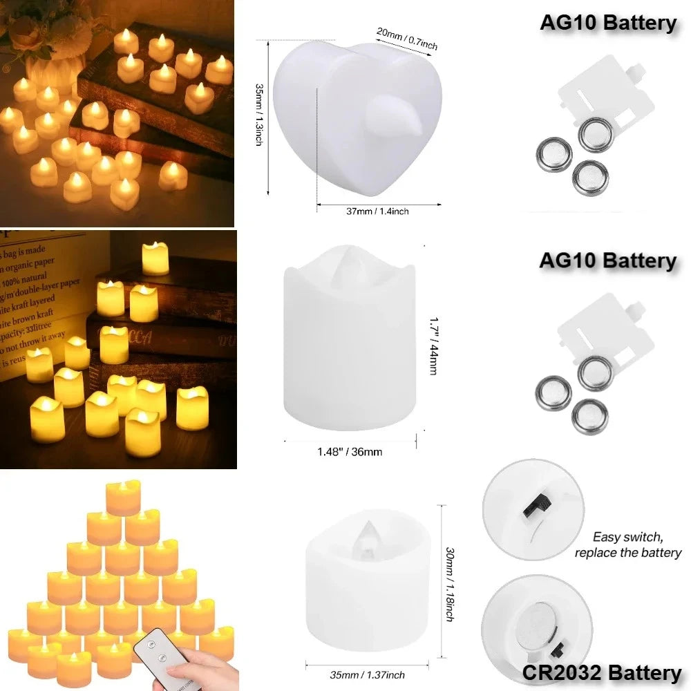 12-Pack Flameless LED Tea Light Candles | Battery Operated