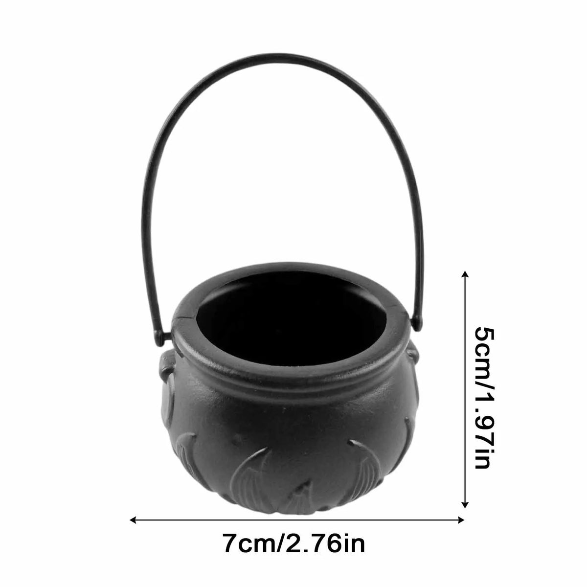 Halloween Witch Candy Bucket Resin Flame Pot Party Décor