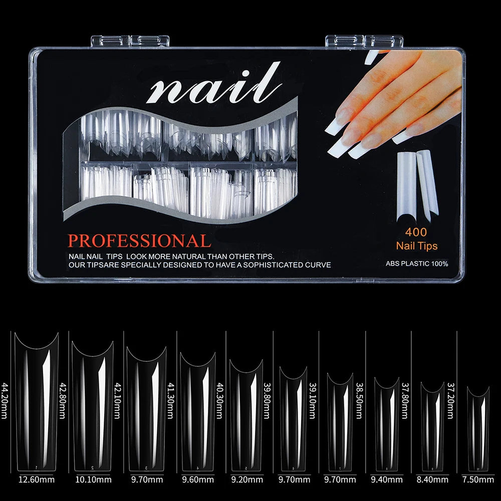 French Fake Nails Long Tips 400-500pc – Eelhoe Press-On Set