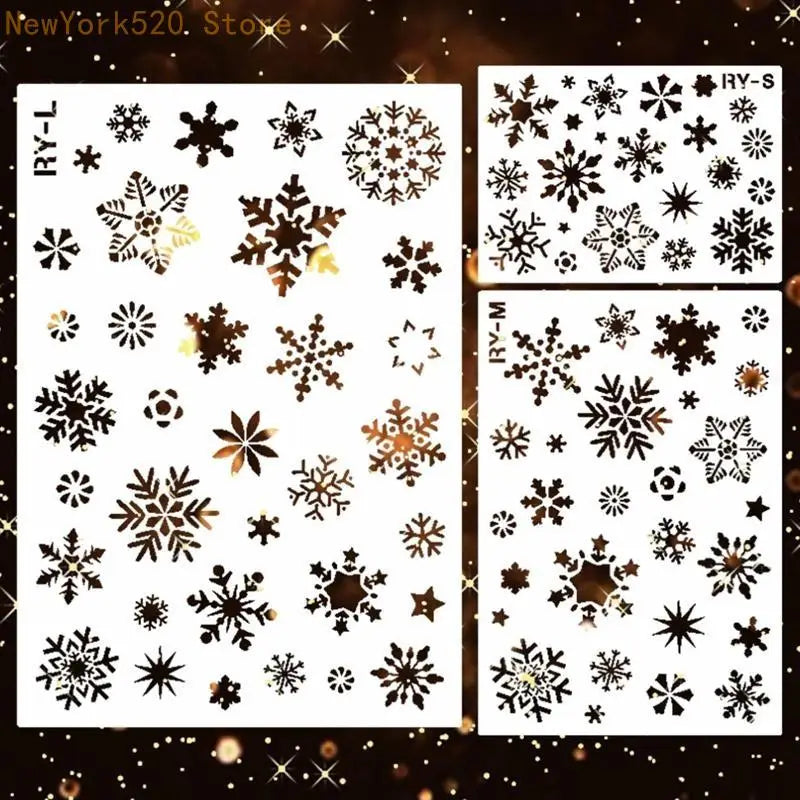 Christmas Snowflake Stencils Reusable PET Drawing Templates