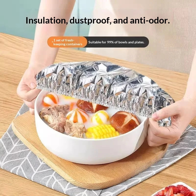 Reusable Aluminum Foil Bowl Covers – Elastic Food Storage Lids