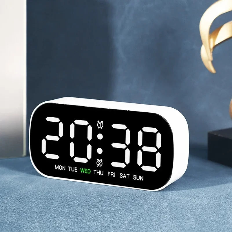 USB Digital Alarm Clock – Dual Alarm, Temperature, Night Mode