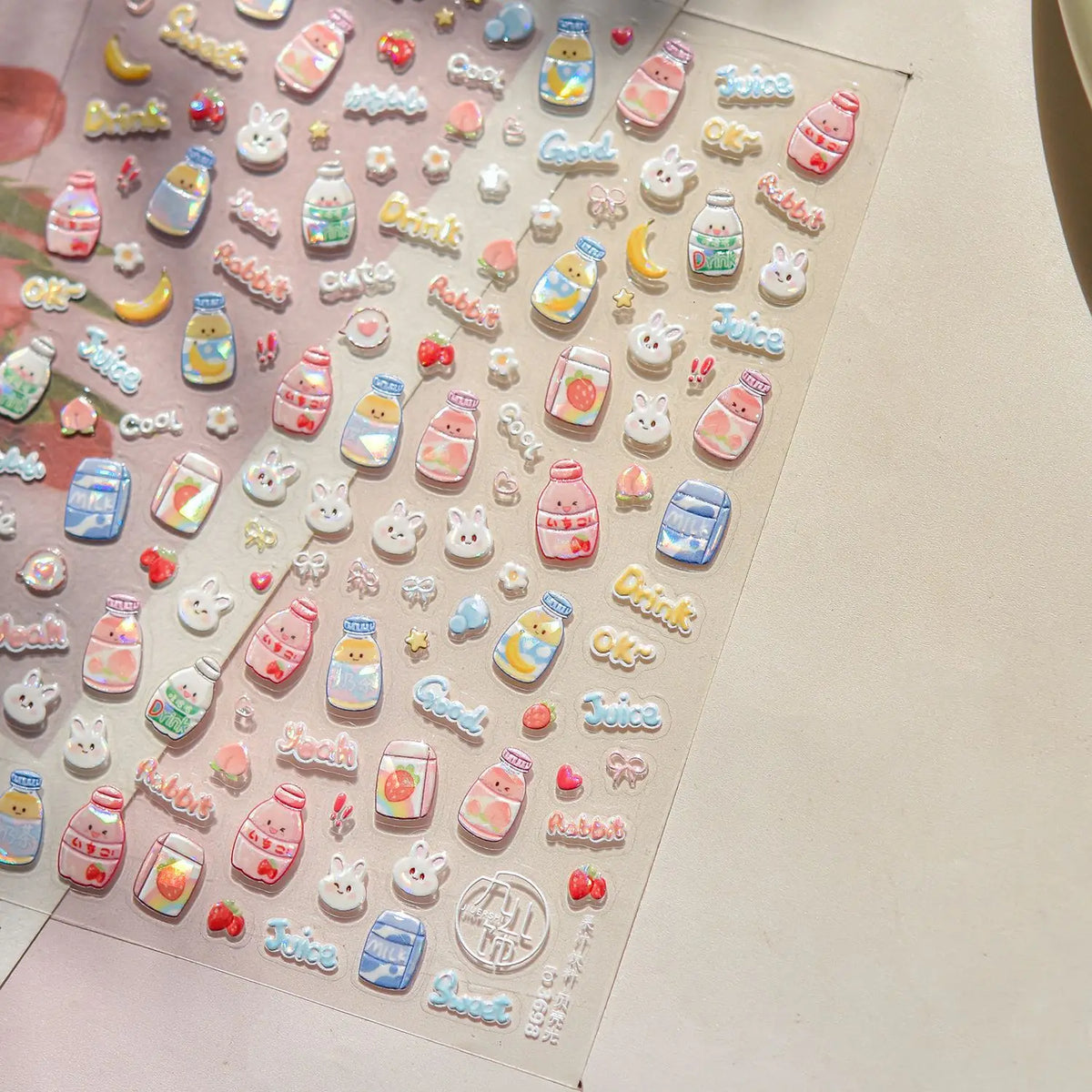 Summer Jelly Nail Stickers – Fruit, Bow & Flower Decals