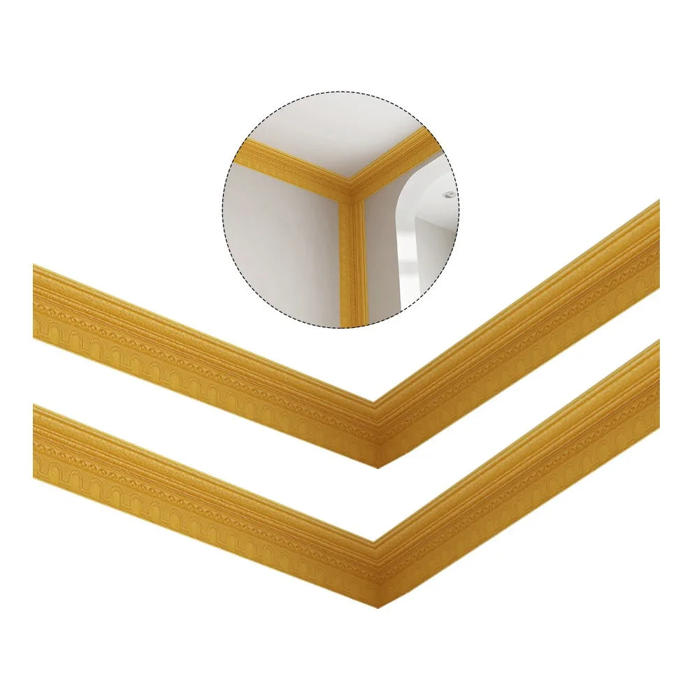 3D Self-Adhesive Wall Border Sticker 2.3m | Modern Waist Line