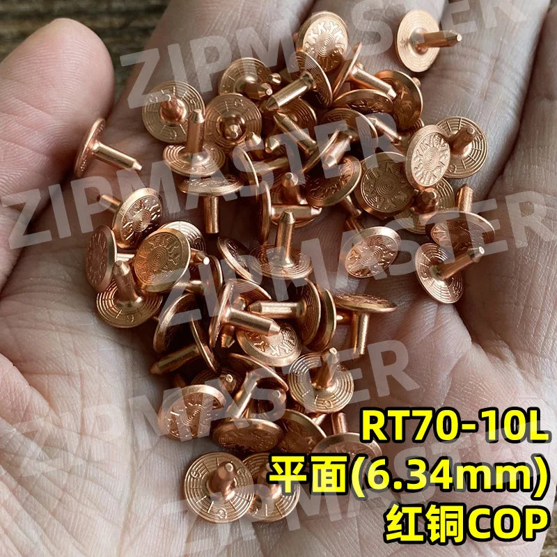 YKK Red Copper Jeans Rivets, Corner Nails & Buckles Set