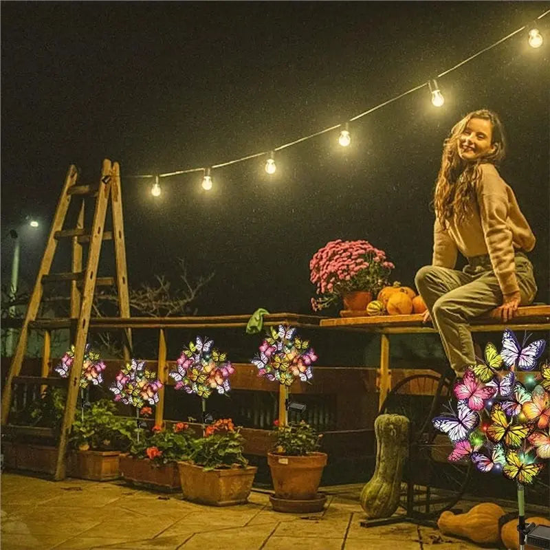 Solar Butterfly Garden Lights 2 Pack – IP65 Waterproof Outdoor Decor