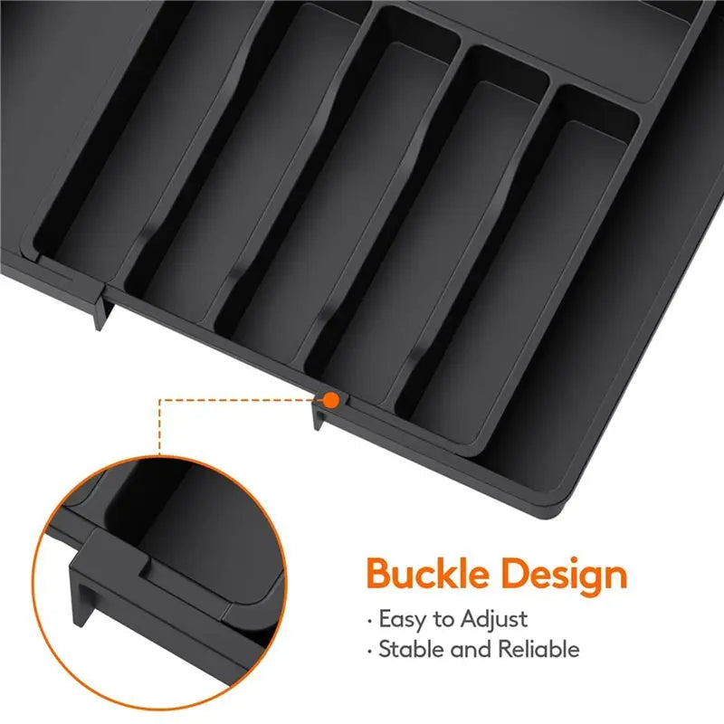 Expandable Cutlery Drawer Organizer – Adjustable Silverware Tray