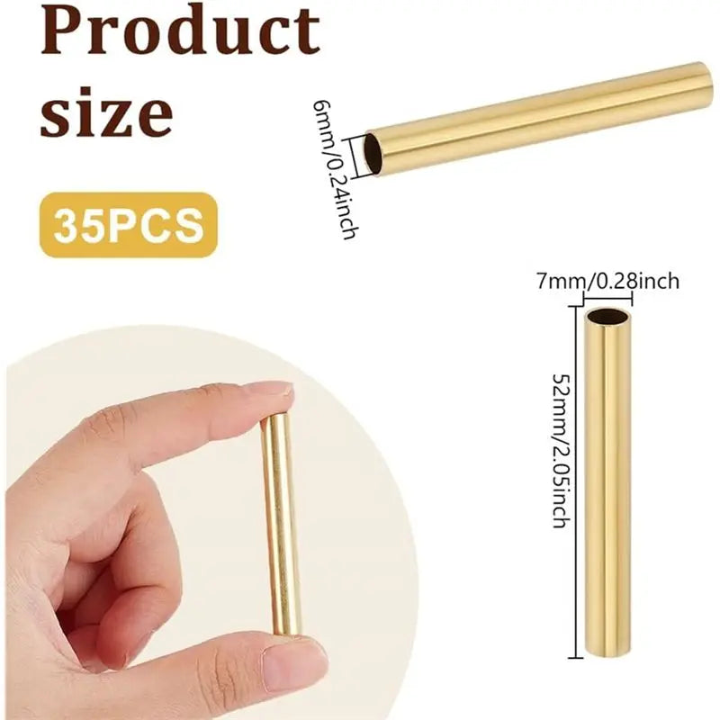 35Pcs Slimline Pen Tubes 7mm OD Seamless Brass DIY Pen Making