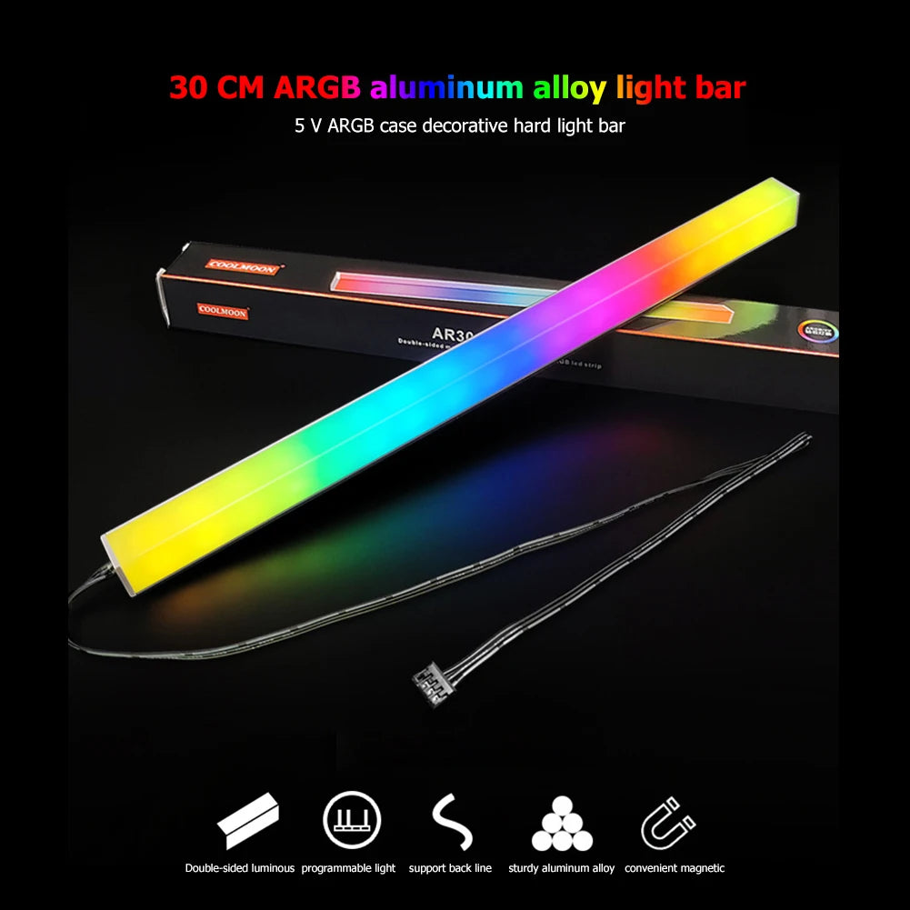 COOLMOON RGB LED Light Strip 5V 3Pin for PC Case – 30cm