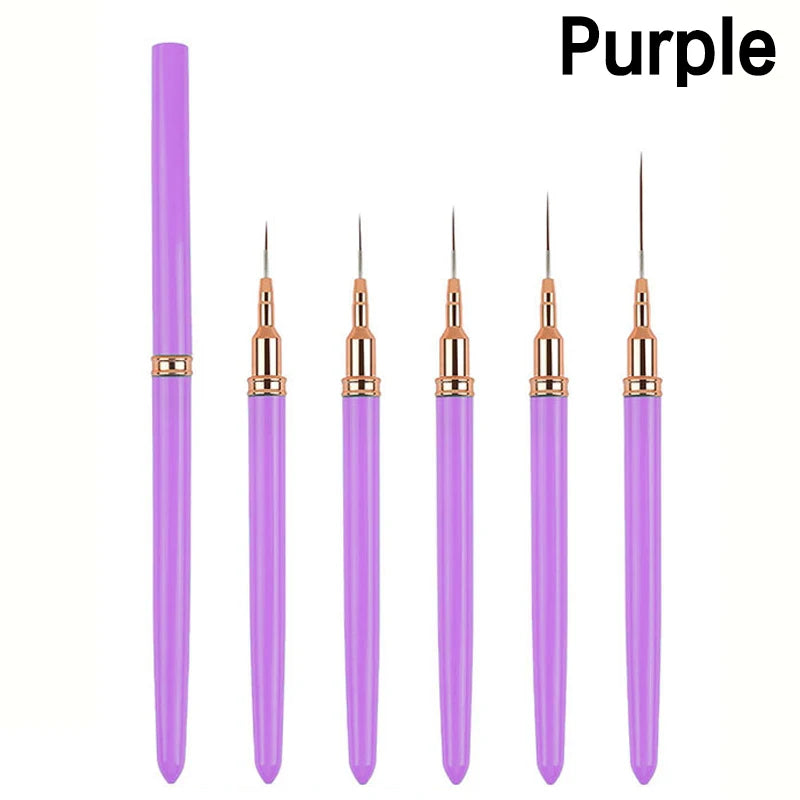 5-Pc Nail Art Liner Brush Set – Striping & Gel Design