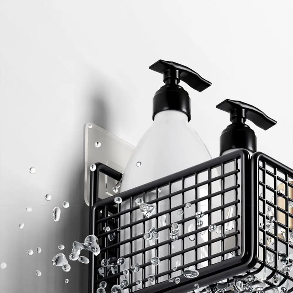 Wall Mount Bathroom Storage Grid Shelf – Organizer Rack