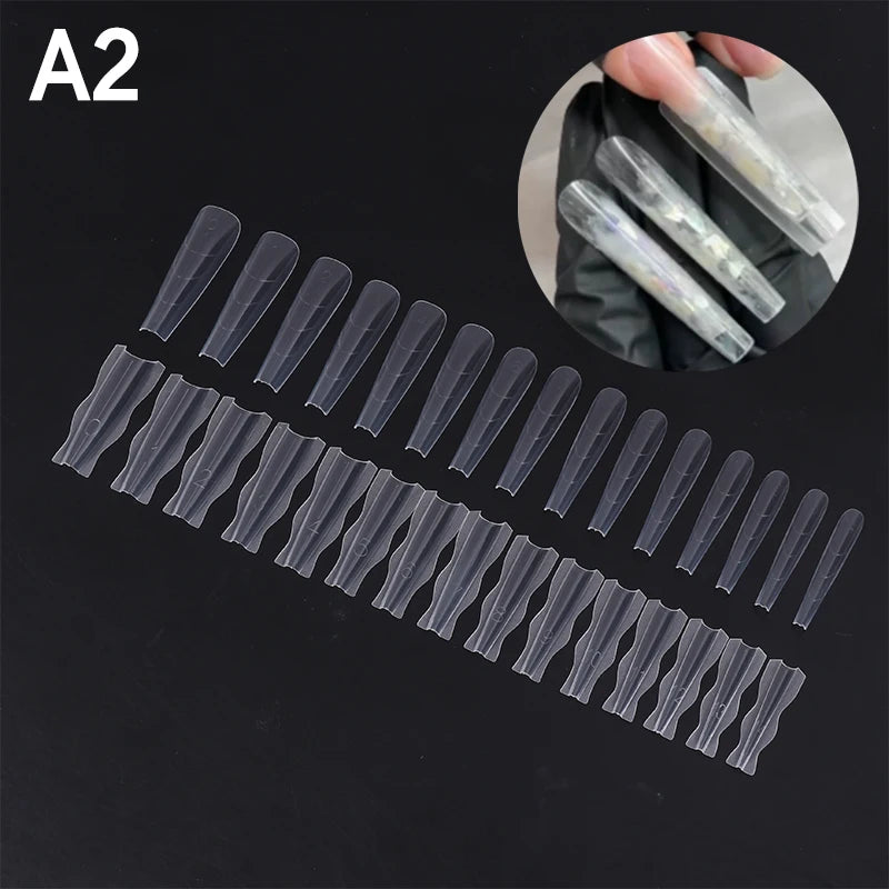 60Pcs Reusable Poly Dual Forms Nail Gel Mold Extension Tips