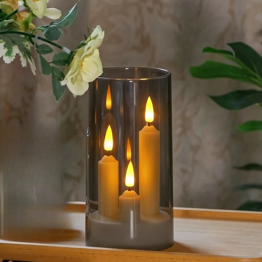 Flameless 3-in-1 LED Cone Candle | Flickering Wick Battery Operated