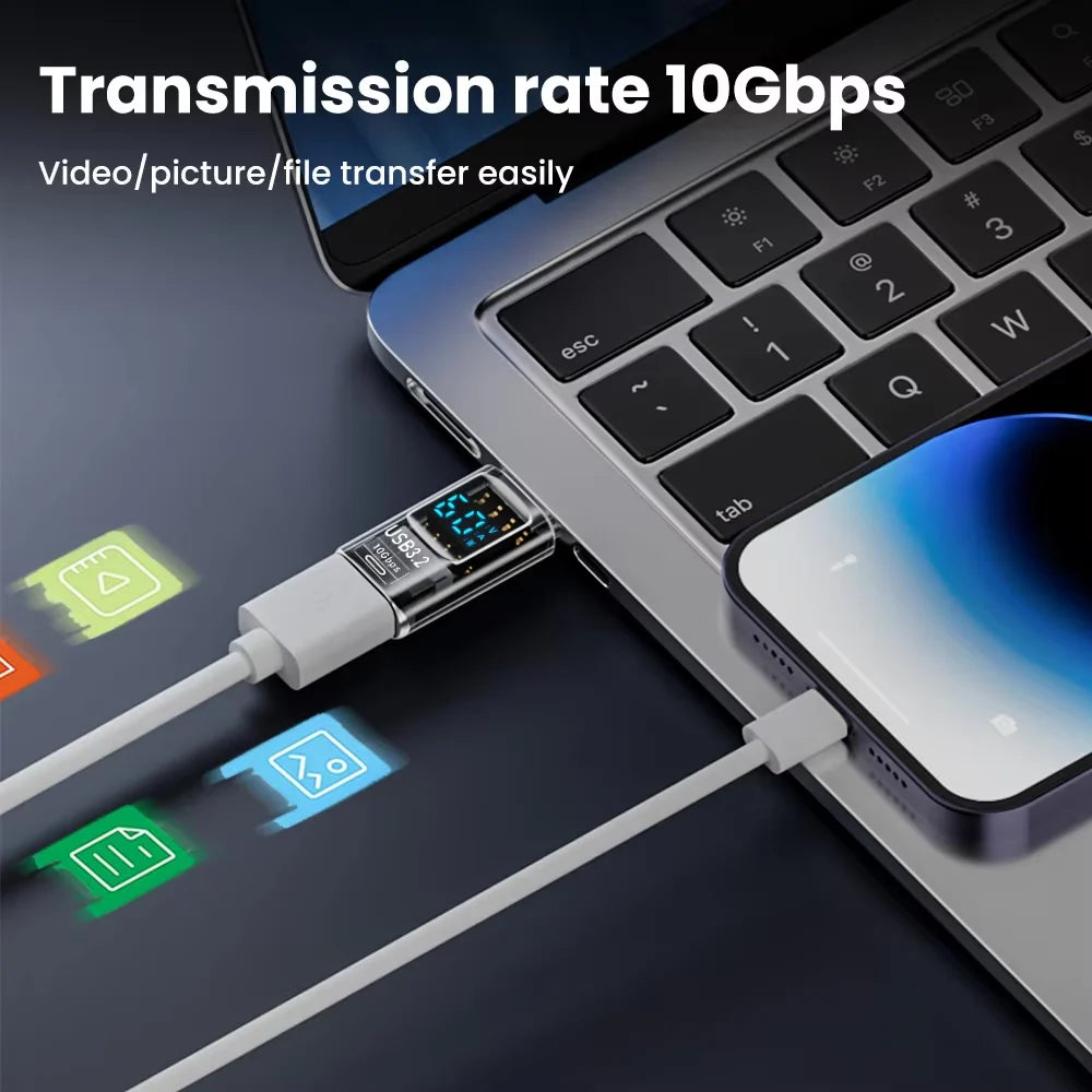 USB 3.2 Digital Display Adapter 10Gbps USB-A to USB-C Converter