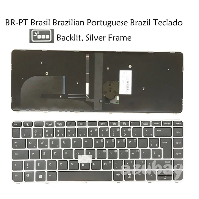 Backlit BR Portuguese Keyboard HP EliteBook 840 G3 G4 ZBook 14u