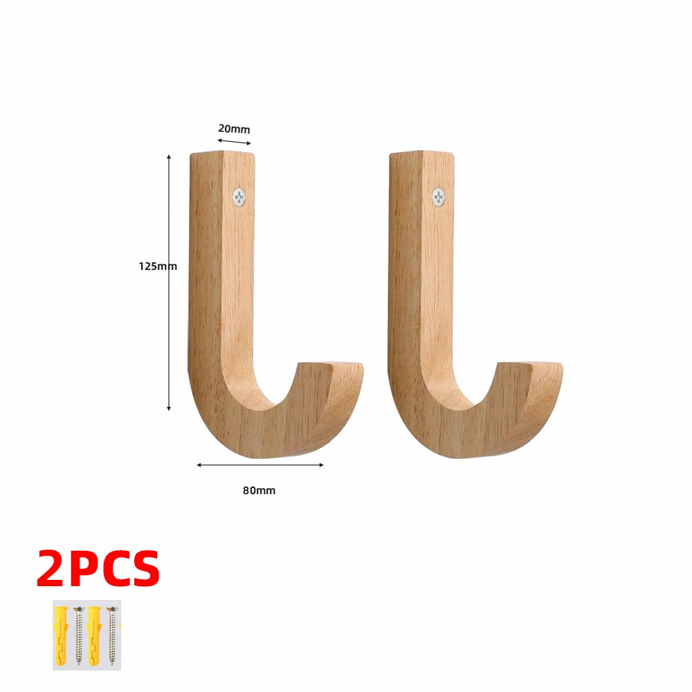 Wooden Wall Mounted Double Coat Hooks – Heavy Duty Oak Rack