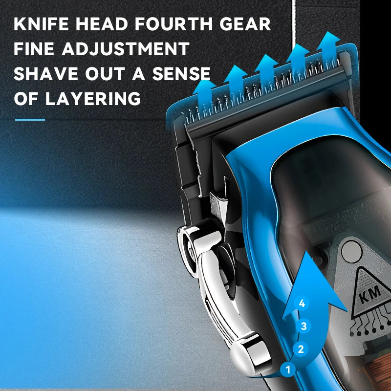 Kemei KM-1763 Cordless Hair Clipper 9000RPM Magnetic Motor