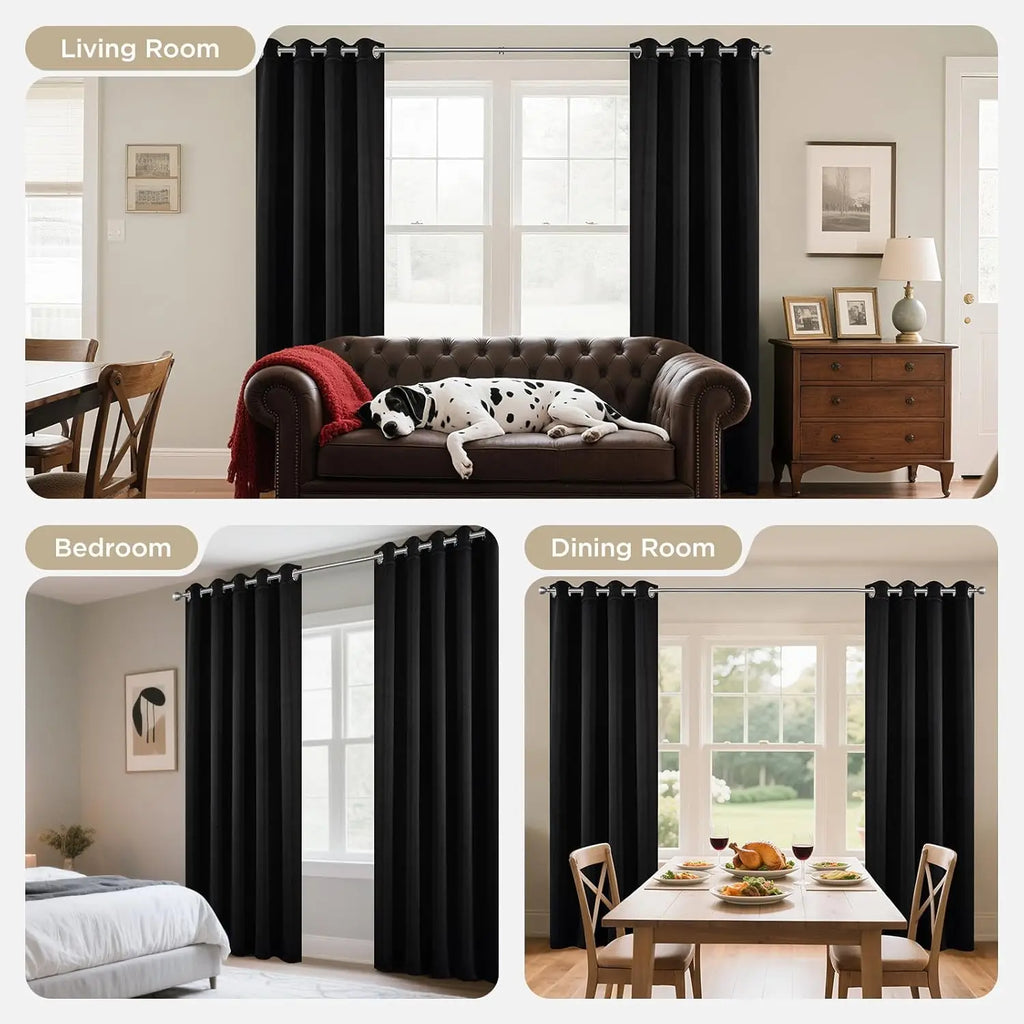 Blackout Thermal Eyelet Curtains – Light Blocking Drapes