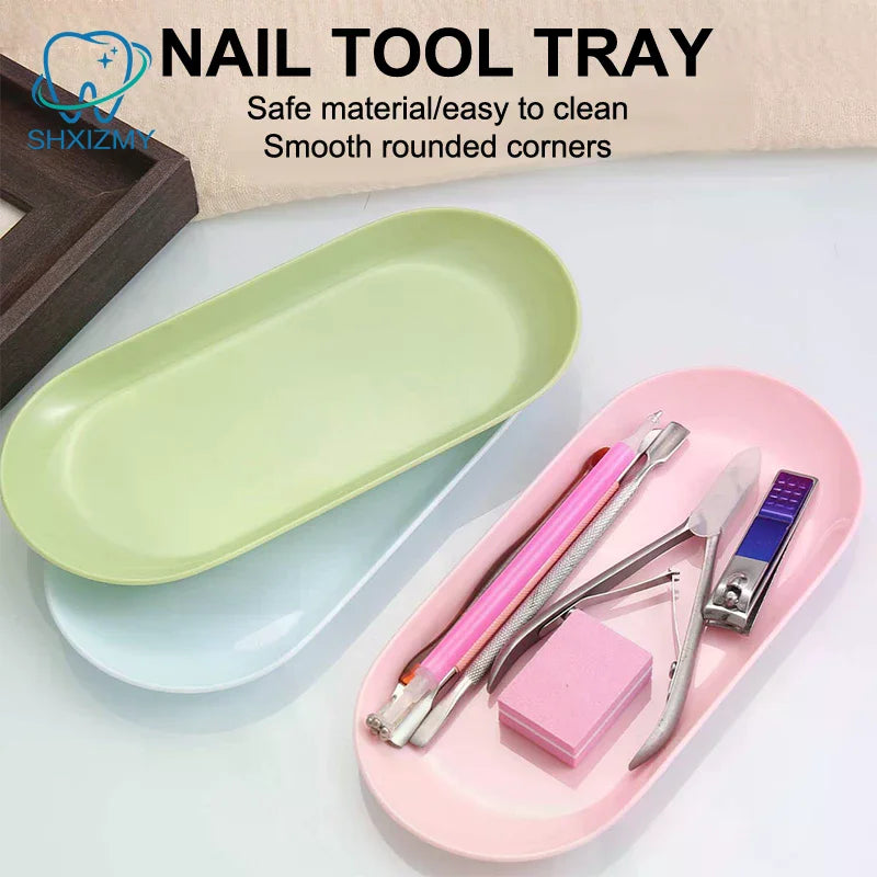Oval Nail Art Storage Tray – Manicure Tool Organizer