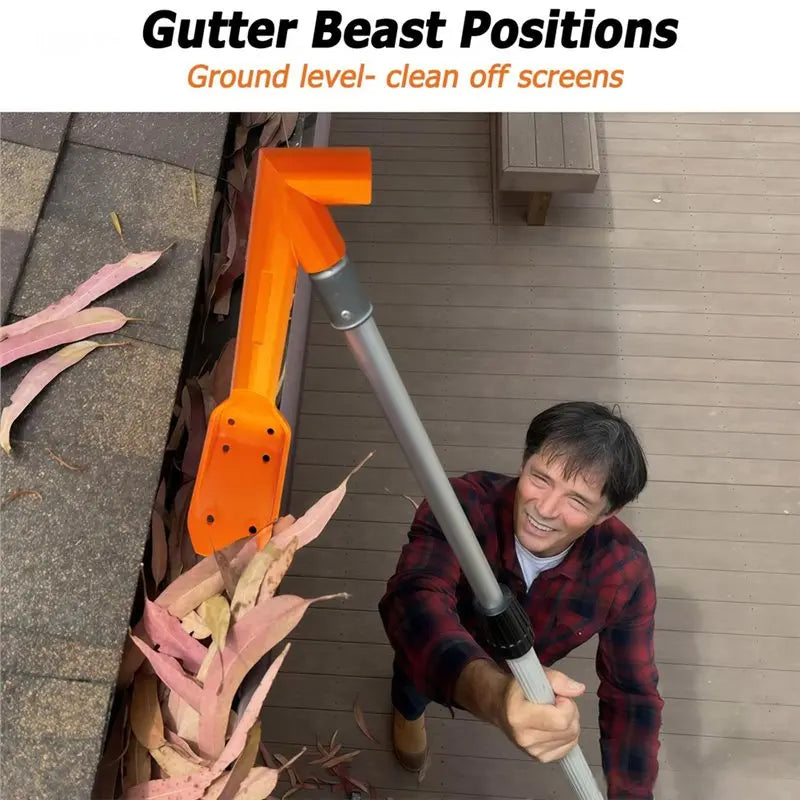Multi-Angle Gutter Cleaning Tool – Ground-Level Leaf Remover