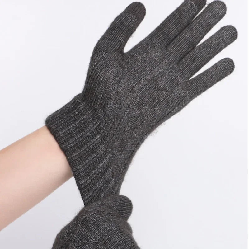 Thick Knit Winter Touch Screen Gloves – Unisex Ski & Cycling
