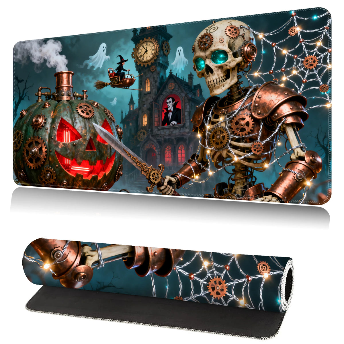 XL Halloween Anime Gaming Desk Mat – Non-Slip Rubber Base