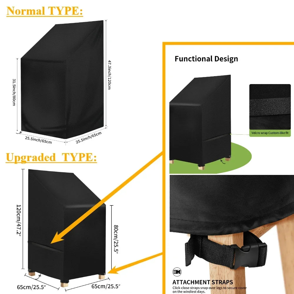Waterproof Patio Chair Cover 210D Oxford – Stackable Outdoor