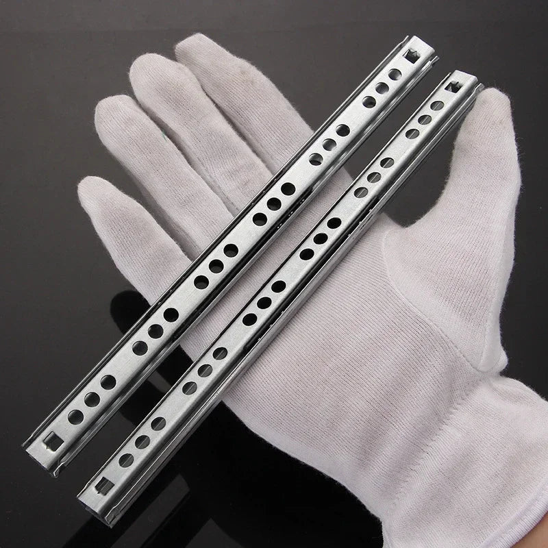 2Pcs Ball Bearing Drawer Slides 8"–16" Full Extension Steel