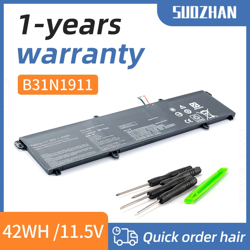 SUOZHAN B31N1911 11.55V 42Wh Battery for ASUS VivoBook
