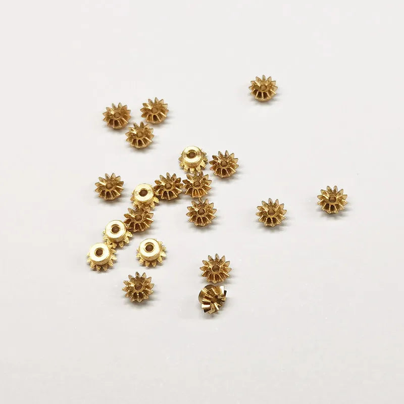 Mini Copper Bevel Gear 0.3M 12T 90° Step Gear for DIY Models